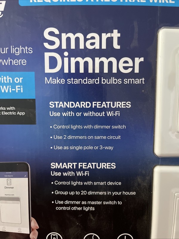 Feit Wi Fi Smart Dimmer Light Switch 2 Pack Alexa Google Smart Phone gallery