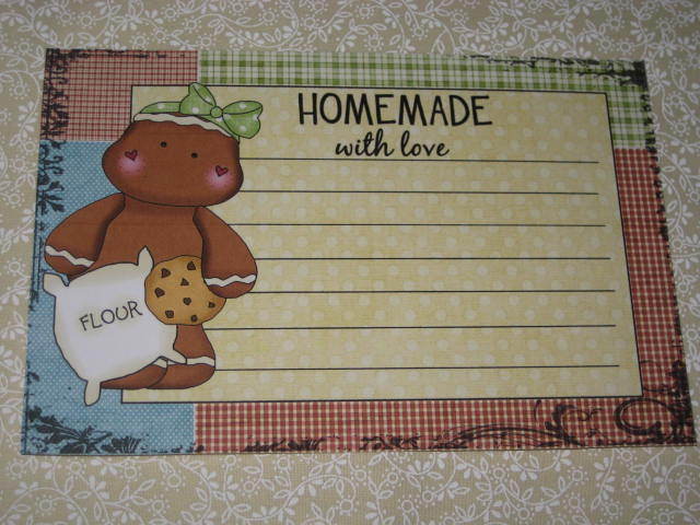 PRIMITIVE SET 12 GINGERBREAD RECIPE CARDS #1 (PLP1-18) gallery