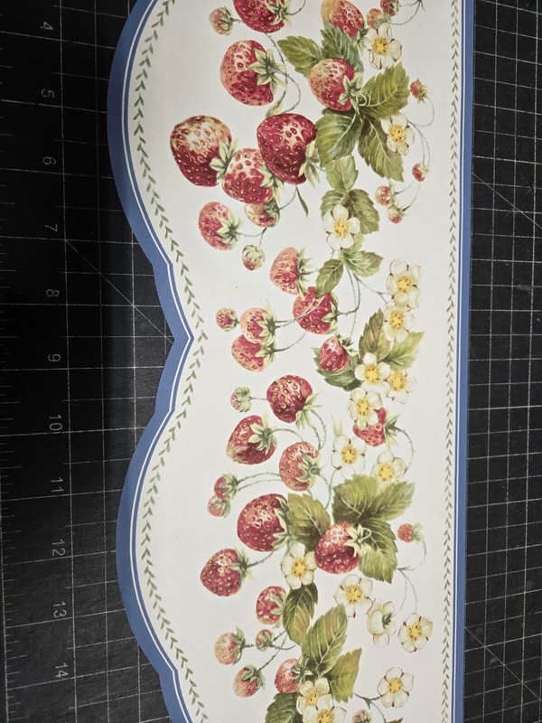 Strawberry Vine Wallpaper Border Kitchen Wall Decor Fruit PKB1249 7in x 15ft gallery