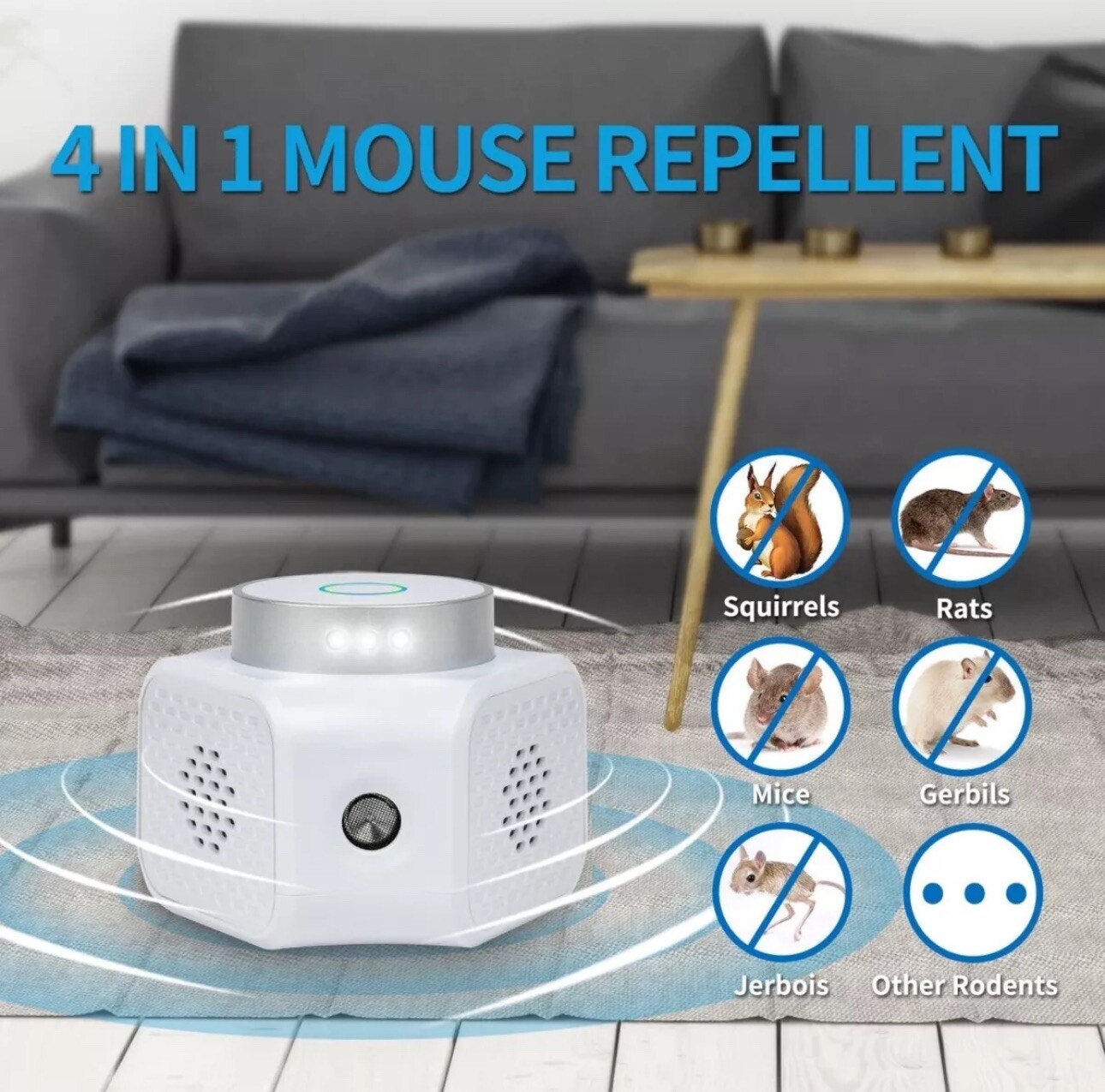 For Ultrasonic Mouse Repellent Squirrel Repeller Rodent Detector Rat Deter US gallery