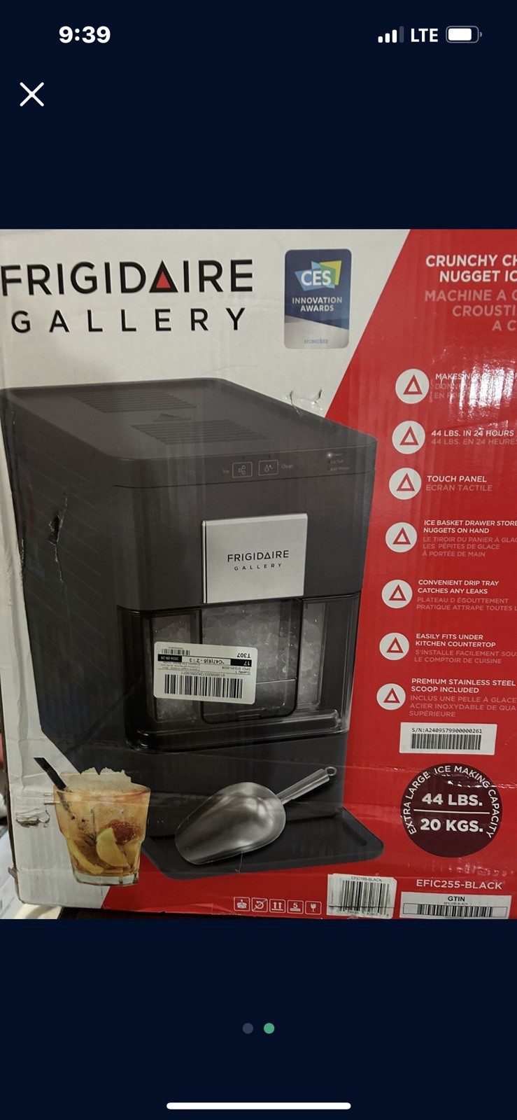FRIGIDAIRE GALLARY crunchy/chewable Ice Maker EFIC165 BLACK gallery
