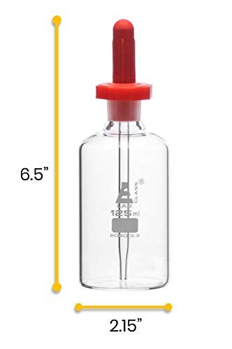 EISCO Dropping Bottle, 125ml (4.2oz) - Borosilicate 3.3 4.2 Ounces, Clear gallery