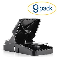 Large Powerful Rat Traps (9 Pack) – Kills Instantly with Powerful Steel Spring