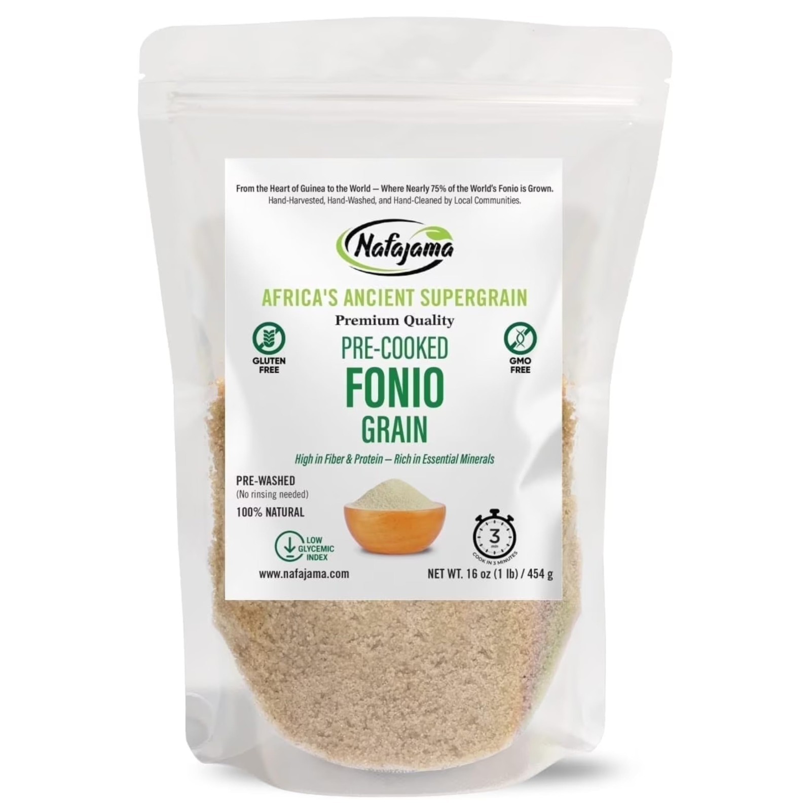 Nafajama Premium Gluten-Free Pre Cooked Fonio Grain | Vegan Non-GMO Superfood gallery