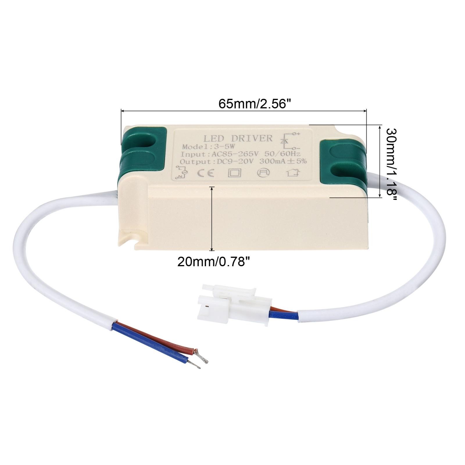 3-5W 300mA LED Driver AC 85-265V Output 9-20V DC Male Connector Transformer gallery