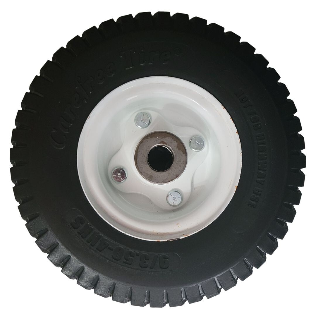 1-Wheel Velke Sulky Wheel & Tire Assembly VKWHEEL 9x3.50-4 Carefree Solid Tire gallery