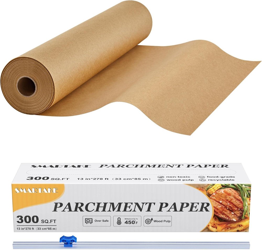 SMARTAKE Parchment Paper Roll For Baking, 13 In X 278 Ft, 300 Sq.ft, Non-Stick
