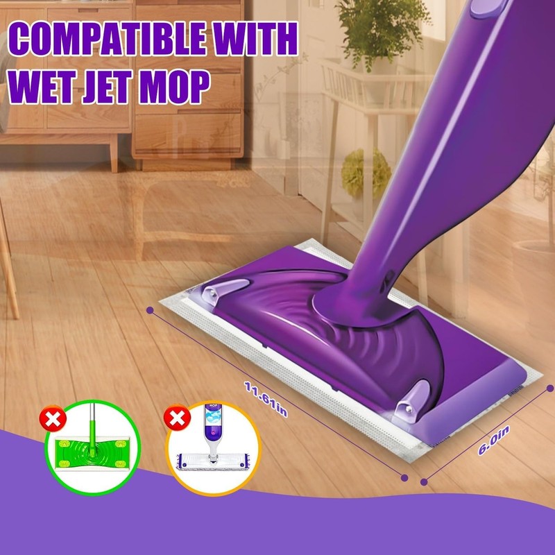 80 Count Super Absorbent Mop Pad Refills for WetJet Spray Mop - 4 Layers Thick gallery