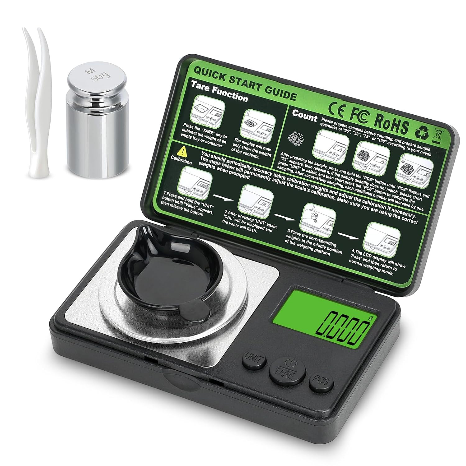0.001G/50G Digital Milligram Scale, Portable Micro Scales with Display, High Pr gallery