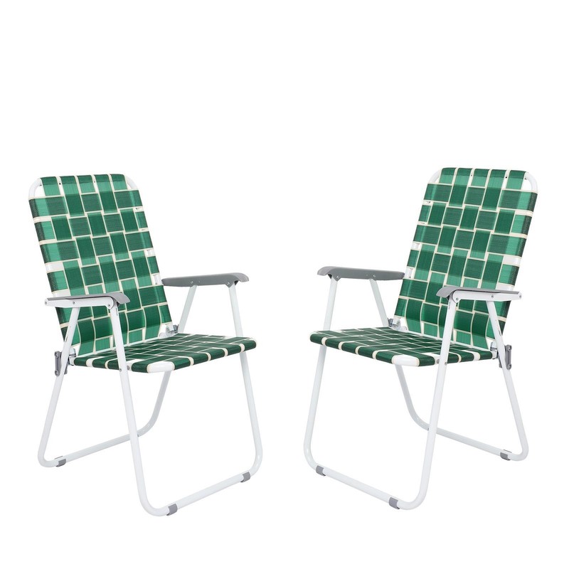 Outdoor 2 Pack Portable Folding Web Beach Chairs Garden Webbed Strap Camping gallery