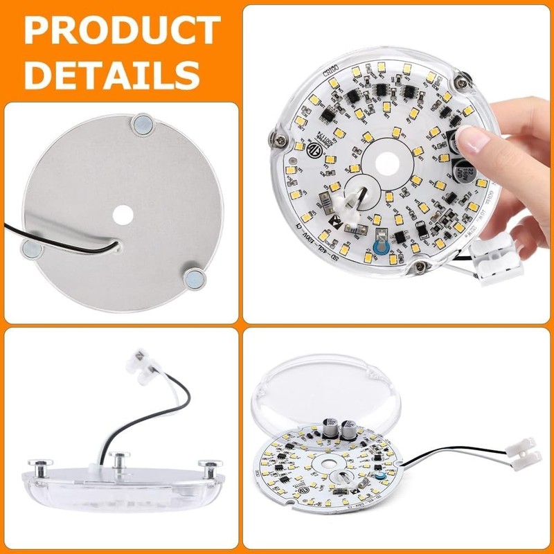 4 inch Ceiling Fan LED Light Replacement 18W 6000K Dimmable 1800LM 120V Retrofit gallery