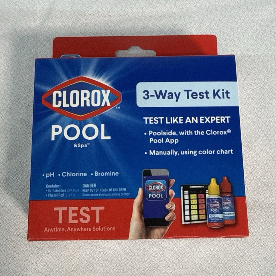 Clorox Pool&Spa 3-Way Vial Test Kit pH Chlorine Bromine for Pools/Hot Tubs gallery