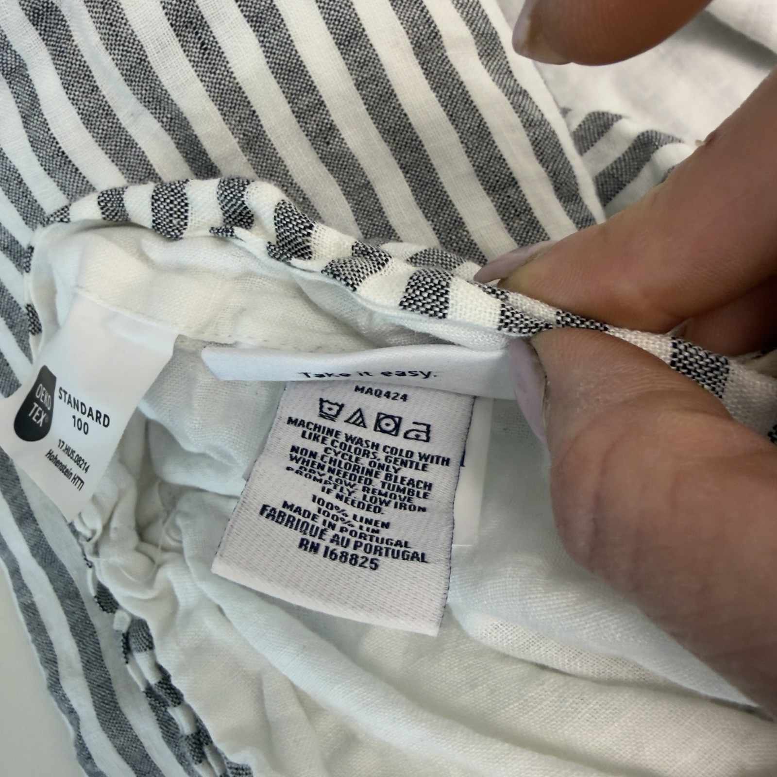 NWOT Brooklinen Washed Linen 2-Sided Duvet Cover Charcoal Chambray Full/Queen gallery