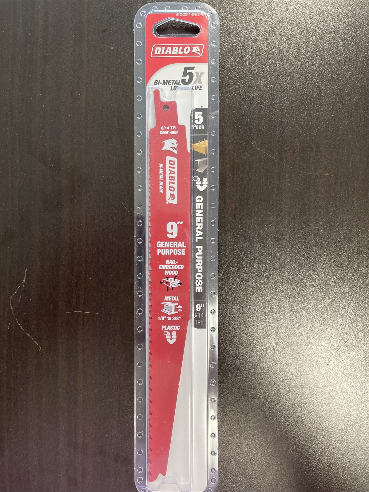 Diablo DS0914BGP5 9'' 8/14 TPI General Purpose Blade, 5-Pack gallery