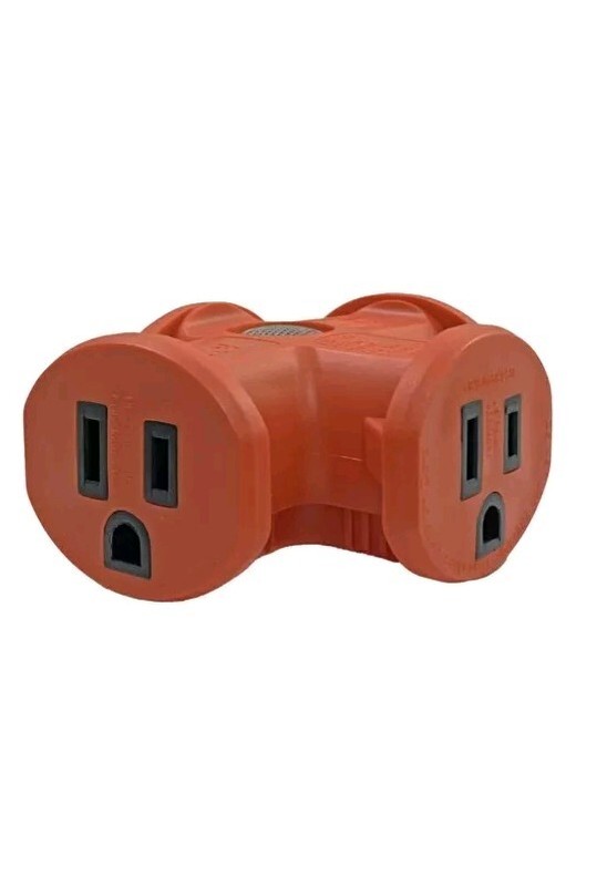3 Way Outlet Wall Plug Grounded Adapter T-shaped With LED Power Indicator gallery