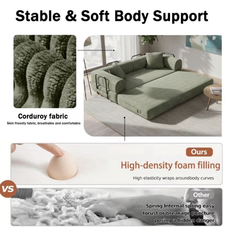 Convertible Sofa Bed Sectional with Reclining Bed n Space Saving Compression gallery