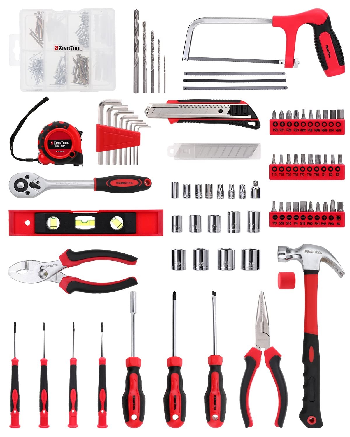 Tool Kit 226 Piece Home Auto Repair General Household Mechanic KingTool DIYer gallery