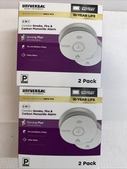 USI 4-Pack 10-Year Battery Combination Smoke and Carbon Monoxide Detector. New