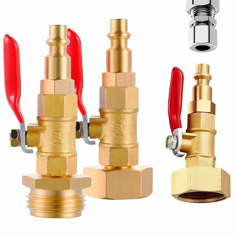 RV Winterize Blowout Adapter 1/4" Quick Connect Plug 3/4" Garden Hose Thread Kit gallery