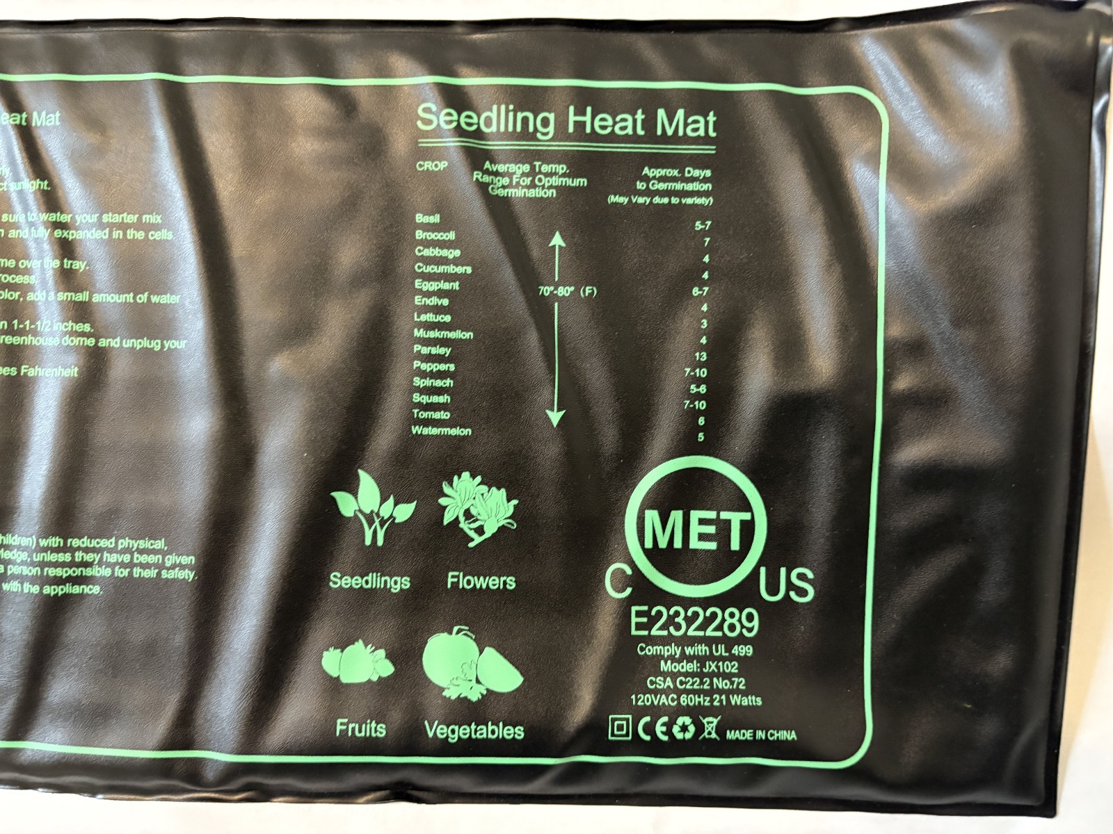 NEW HYUIO Waterproof Heated Seedling Heat Mat 21W 52.5x50cm Plant Propagation gallery