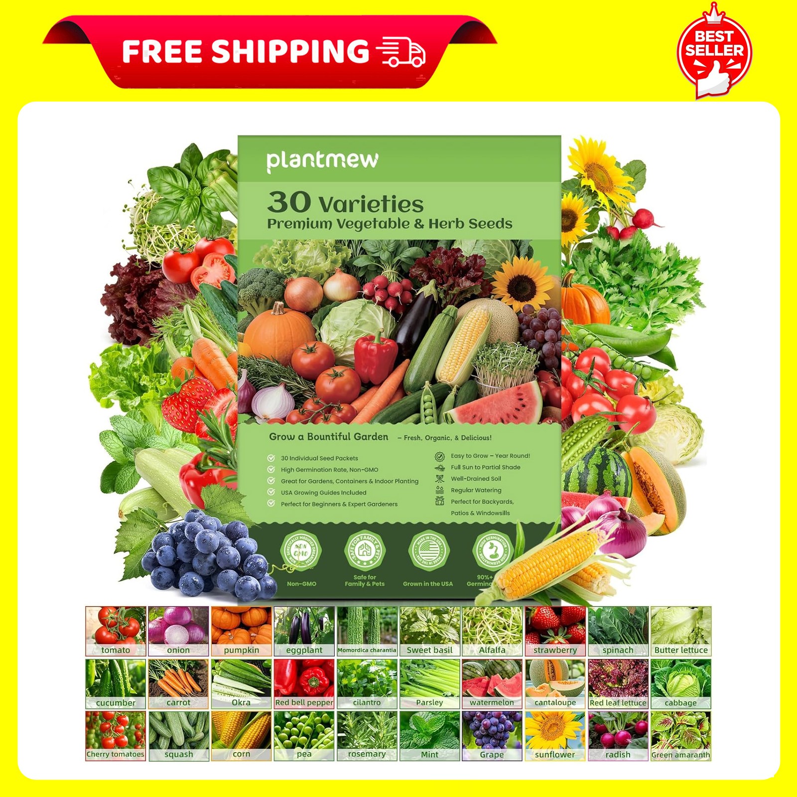 Seed Vault Heirloom Vegetable Seeds Kit, 15,000+ Non-GMO, Survival Gear gallery