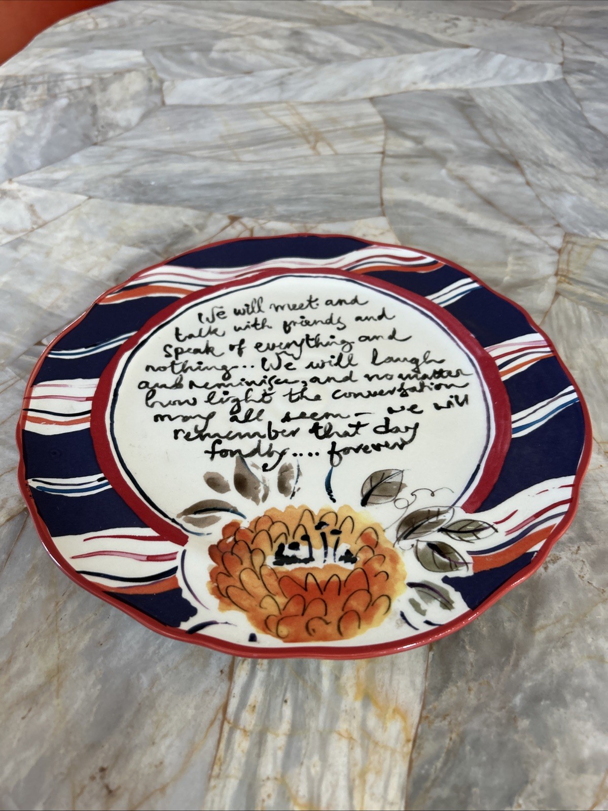 Anthropologie No. 16 Script & Pose Friendship Decorative Dinner Plate gallery