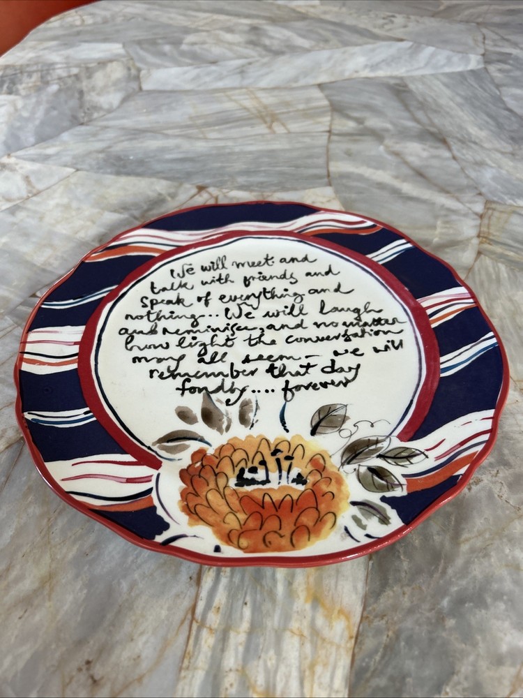 Anthropologie No. 16 Script & Pose Friendship Decorative Dinner Plate