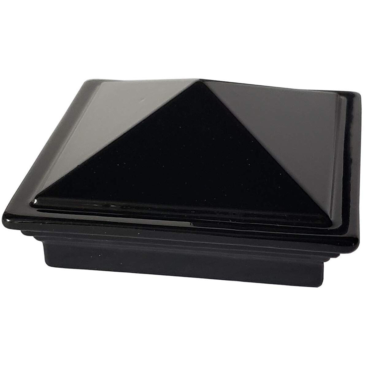 2" x 2" Aluminium Pyramid Post Cap for Metal Posts - Pressure Fit - Black gallery