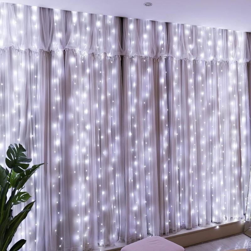 300 LED Curtain Fairy Lights USB String Light Remote Backdrop Xmas Party Wedding gallery