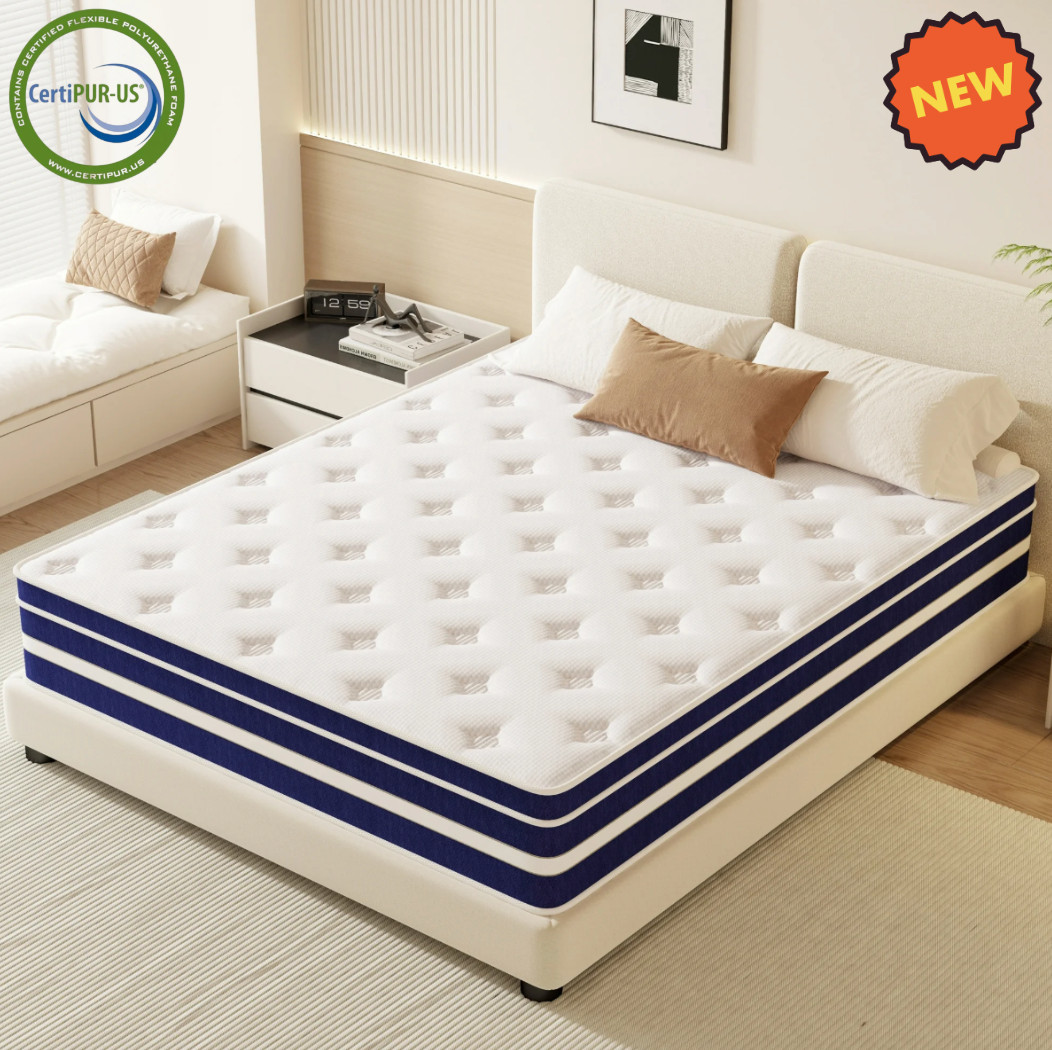 Twin 12" Colchon Memory Foam Hibrido Cama Twin Mattress Hybrid Medium Comfort gallery