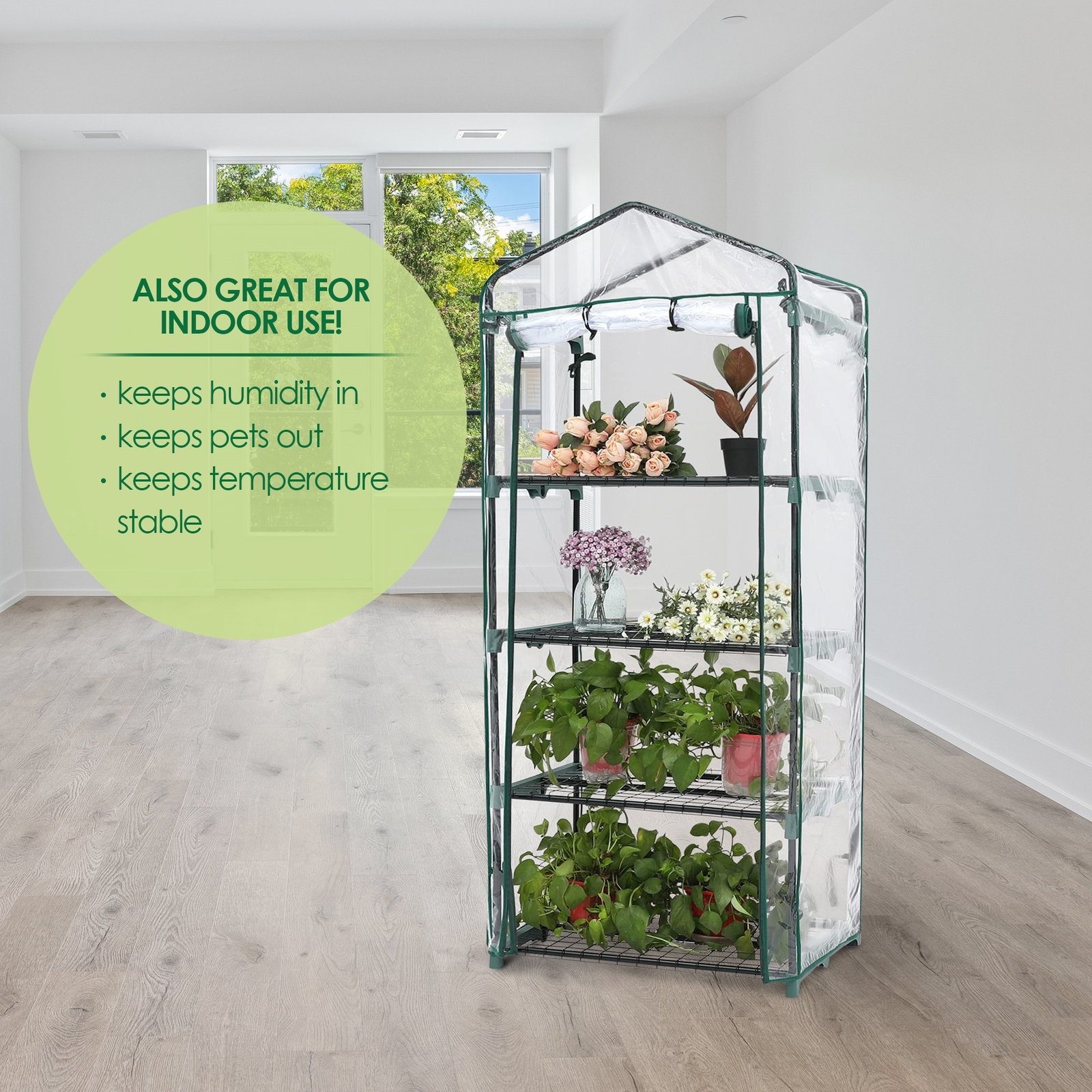 Garden Elements Personal Plastic Plant Outdoor Standing Greenhouse, Clear, Small gallery