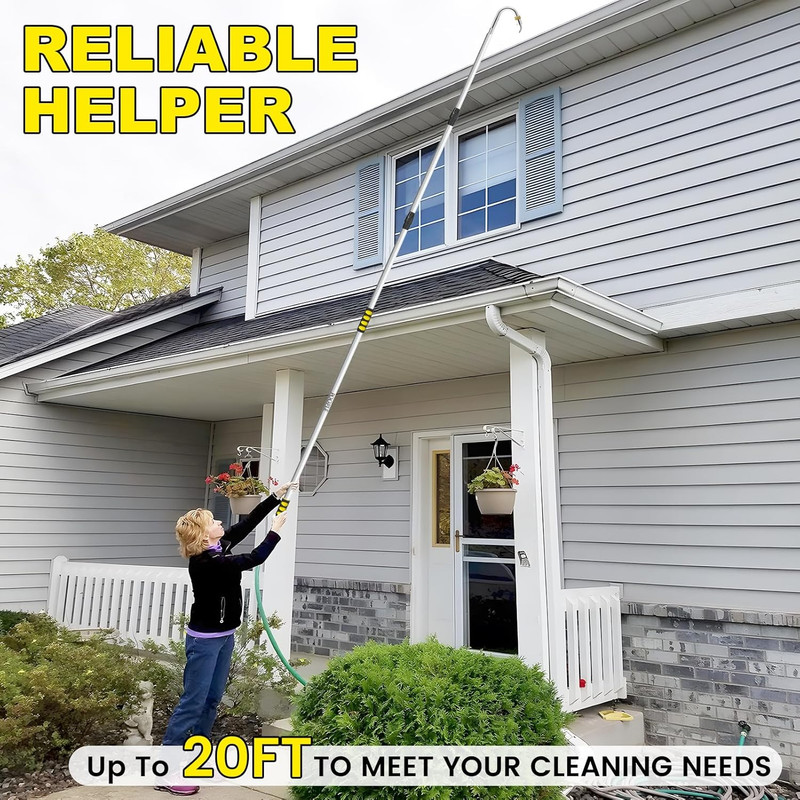 20FT Reach Gutter Cleaning Tools from the Ground, Telescopic Gutter Cleaner Tool gallery