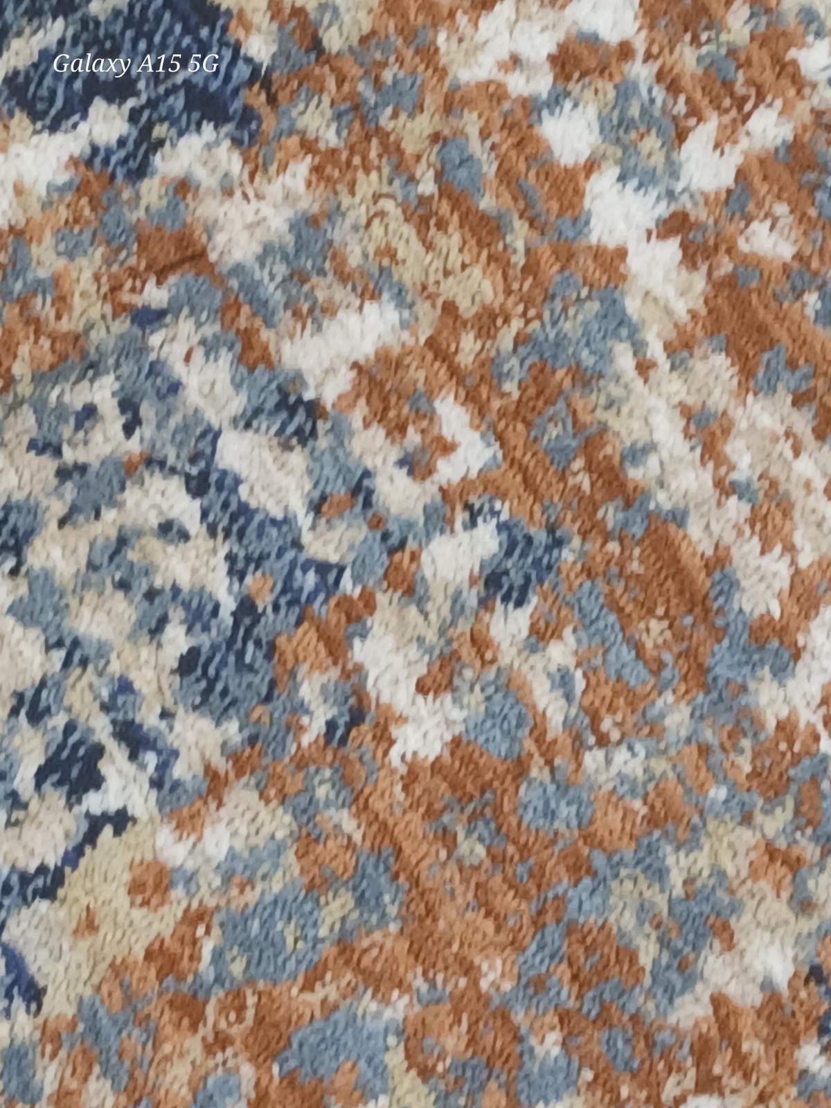 Modern Abstract Area Rug 5x7 ft Rectangle Blue Beige Orange White Low Pile gallery