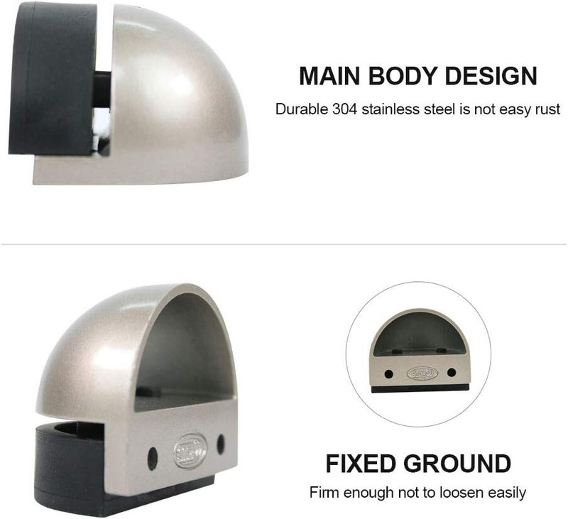 3pk DOOR STOPS Half Dome Floor Mount, Screws & Anchor Kit Incl., Dark Grey, NEW gallery