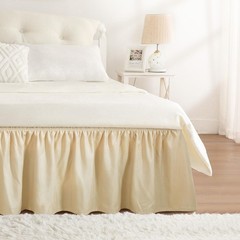 Light Camel Bed Skirting Queen Size Bed Skirt 15 Inch Drop, Wrap Around Elast…