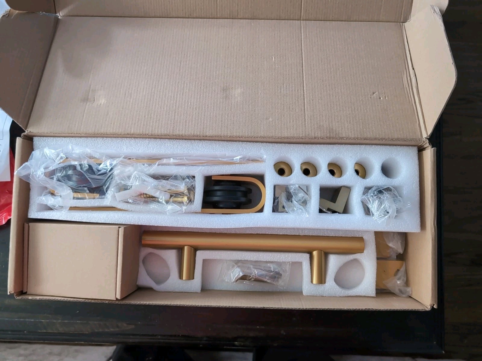 Barn Door Hardware Kit Adjustable Length up to 6 ft 7 in(36"-79") Gold Rio Salto gallery