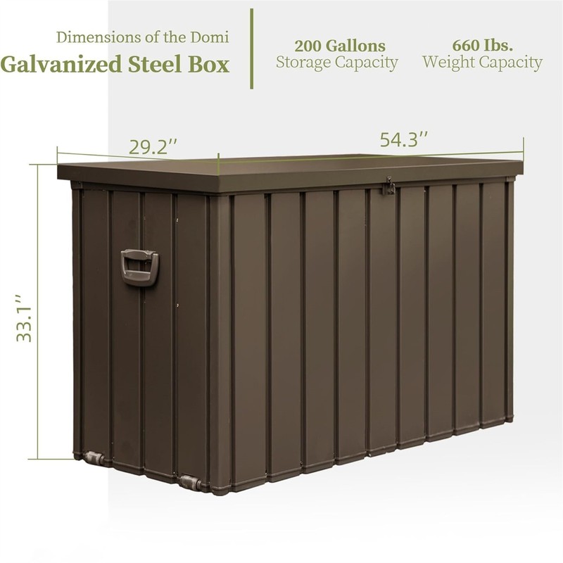 Waterproof Outdoor Storage Deck Box 200 Gallon Patio Storage Bin Dark Brown gallery