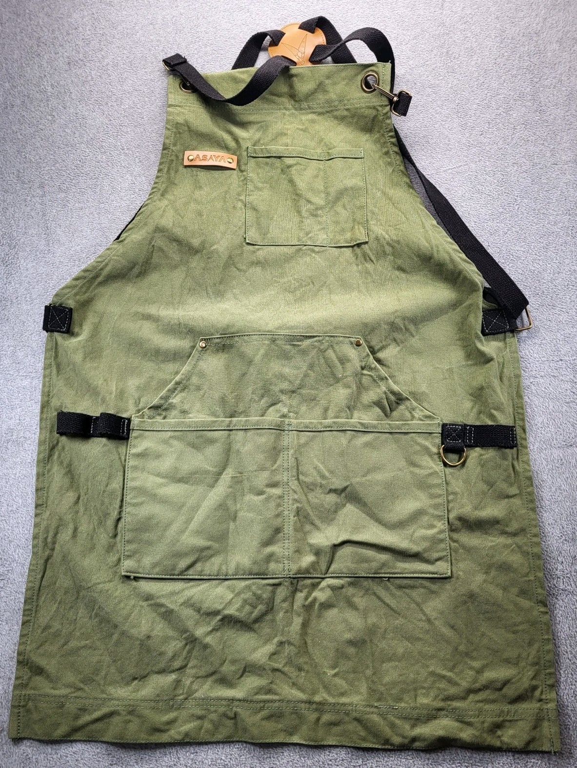 Asaya Prof Chef BBQ Canvas Work Apron Adjustable Straps Several Pockets gallery