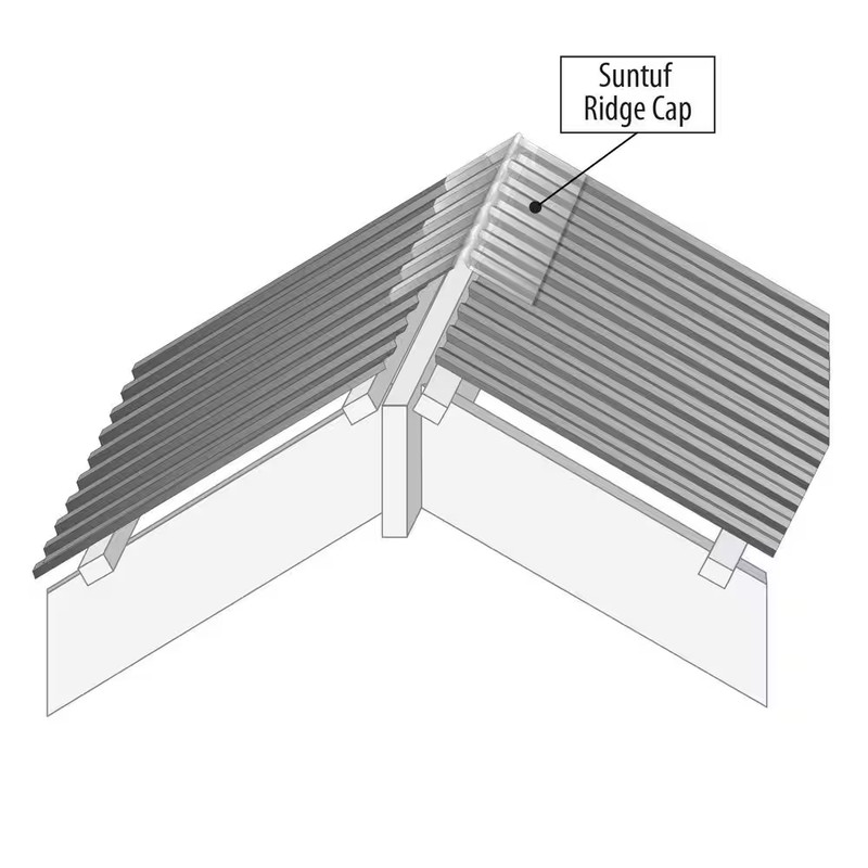 4 ft. Polycarbonate Ridge Cap Flashing in Clear gallery