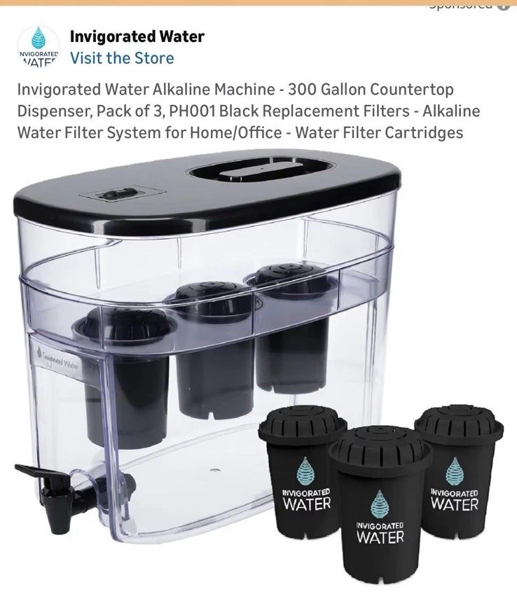 Invigorated Water Alkaline Countertop Dispenser 300 gal +3 Filters PH001 gallery