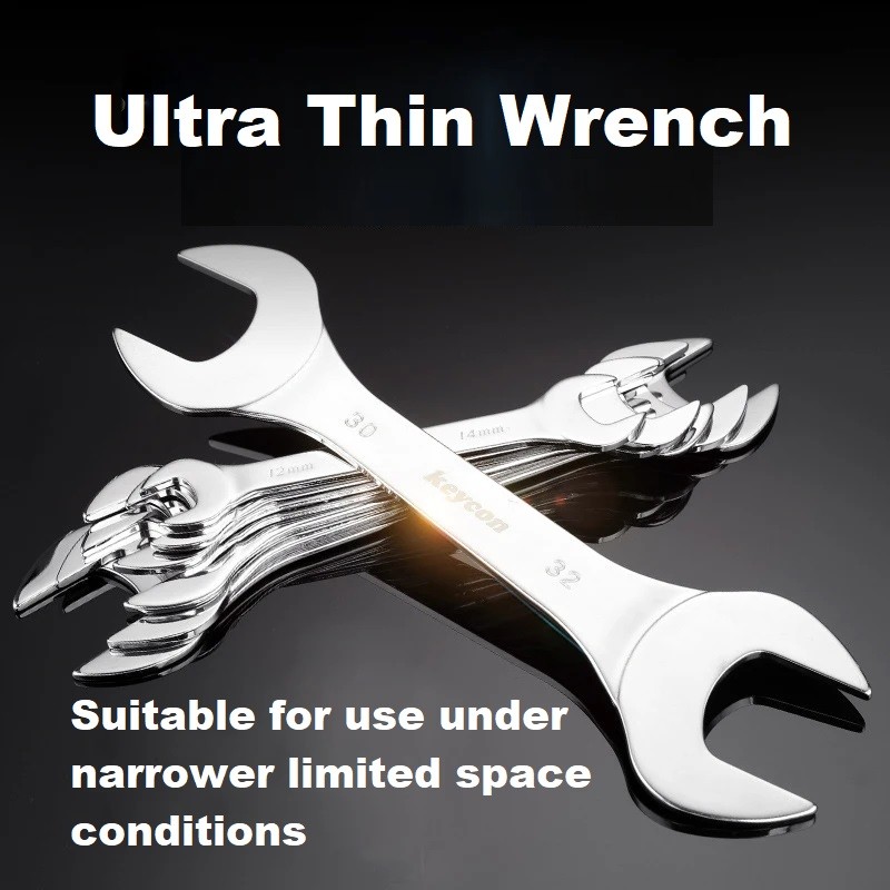 Ultra-thin Double Open End Wrench High Carbon Steel Slim Spanner 3mm Thickness gallery