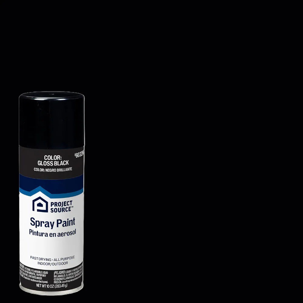 Project Source Gloss Black Spray Paint Oil Based Fast Dry 10oz Can gallery