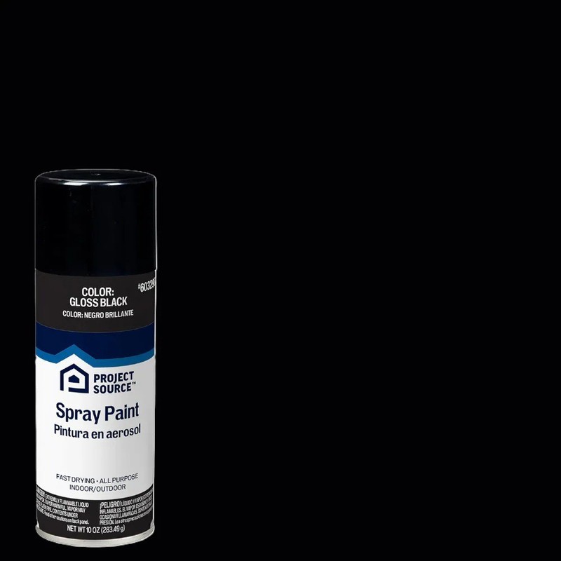 Project Source Gloss Black Spray Paint Oil Based Fast Dry 10oz Can gallery