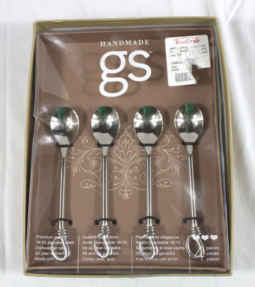 GS Gourmet Settings 4-Pc Demitasse Spoon Set Twist handmade 18/10 Stainless gallery