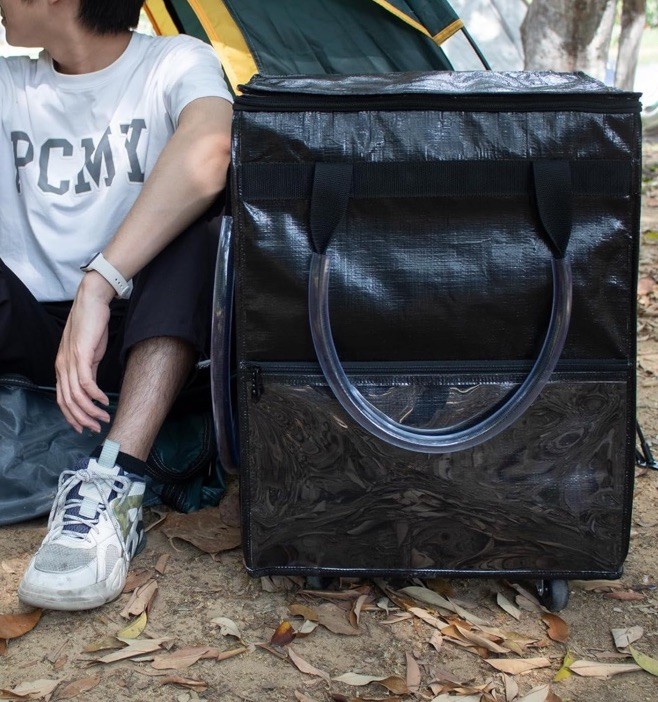 TCOMAKE Reusable Grocery Bag on Wheels, (Medium, Black) Rolling Shopping Bags gallery