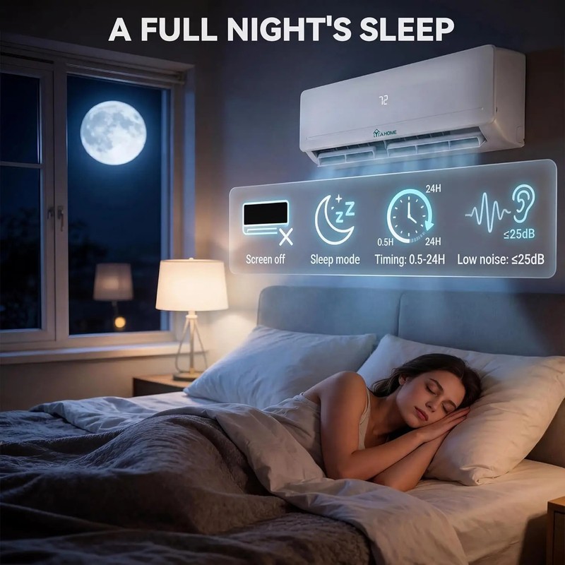 9000 BTU Mini Split AC/Heating System 115V 18 SEER2 Energy Efficient WiFi Alexa gallery