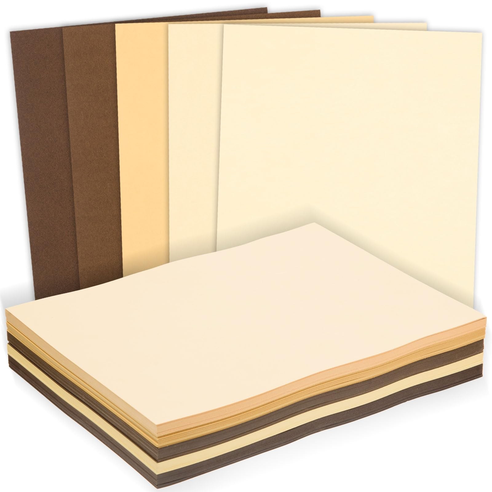 MixTeach 240 Sheets Assorted Brown Cardstock Paper 8.5 x 11 inches, gallery