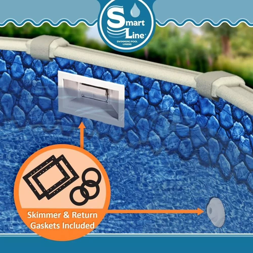 SmartLine Boulder Swirl Overlap Above Ground Swimming Pool Liner - 30 Gauge gallery