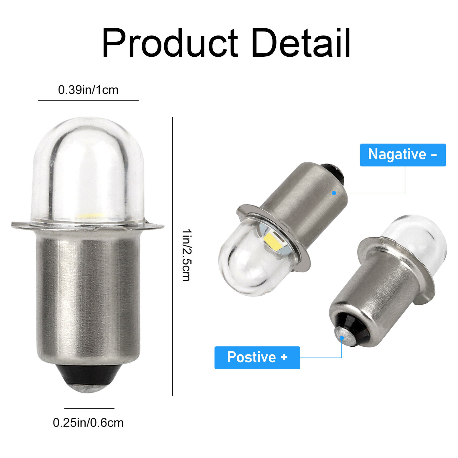 2-10PCS P13.5S LED Flashlight Torch Lamp Bulbs Upgrade Bright White Light DC3V gallery