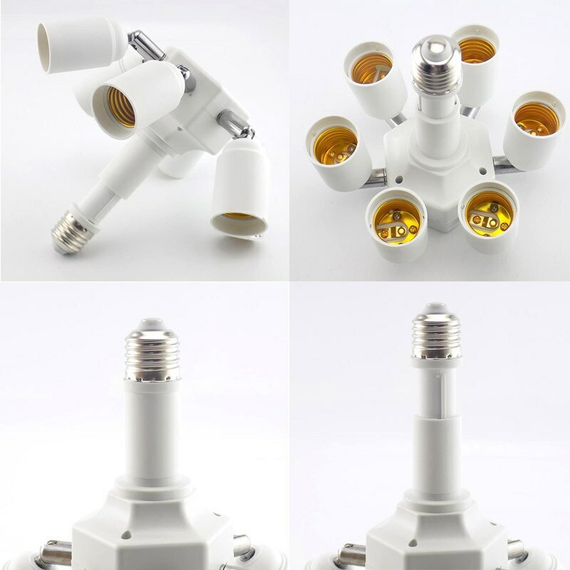 3/4/6 in1 E27 to E27 Base Socket Adapter Splitter Holder For LED Light Bulbs gallery